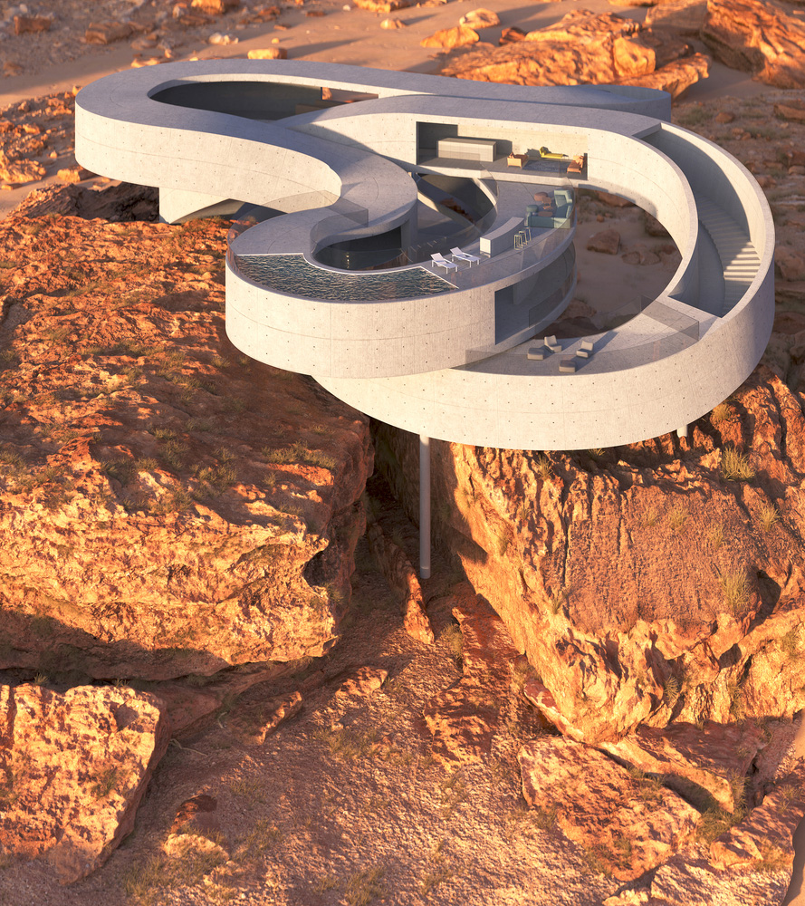 COMBINING DESERT ROCKS AND GEOMETRIC FORMS